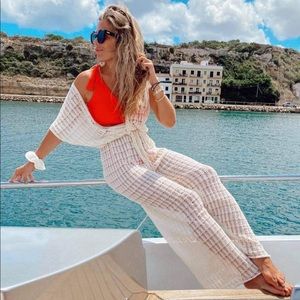 ZARA KNIT POINTELLE JUMPSUIT NEW w/tags